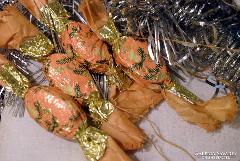 4 darab igazán Régi konzum szaloncukor  ,  karácsonyfadísz