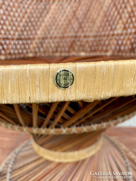 Vintage Pávafotel Boho Pávaszék Rattan Páva alakú Szék Nád Fotel Fonott Peacock Emmanuelle Chair