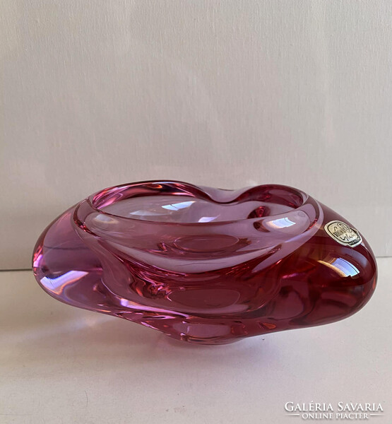 MILOSLAV KLINGER - CSEH ART GLASS- TÁLKA, DÍSZÜVEG, HAMUTARTÓ ('60-as ÉVEK)