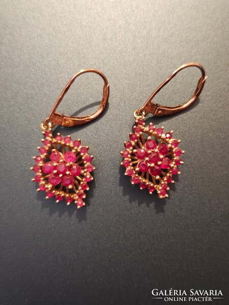 14k arany rubin köves fülbevaló