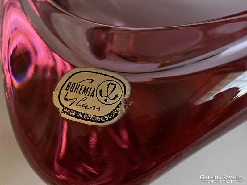 MILOSLAV KLINGER - CSEH ART GLASS- TÁLKA, DÍSZÜVEG, HAMUTARTÓ ('60-as ÉVEK)