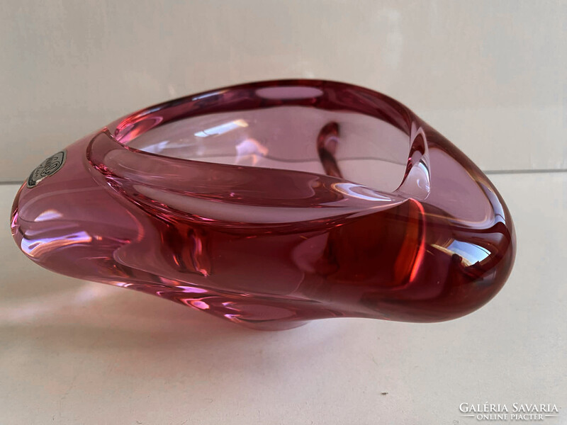 MILOSLAV KLINGER - CSEH ART GLASS- TÁLKA, DÍSZÜVEG, HAMUTARTÓ ('60-as ÉVEK)