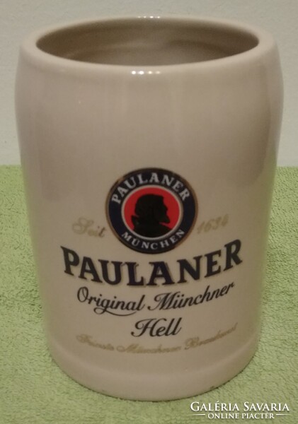 Paulaner kerámia söröskorsó - Ritka - gyűjtői darab - 9,5 x 12,5 cm.