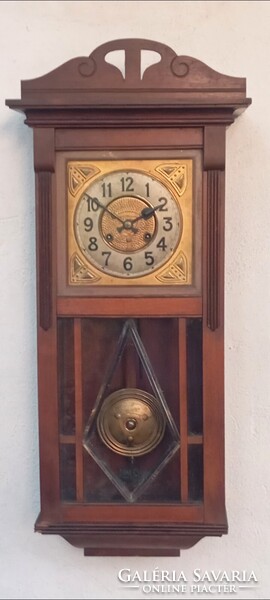 Art deco Gustav Becker falióra, feles, rugós - 1900 körül