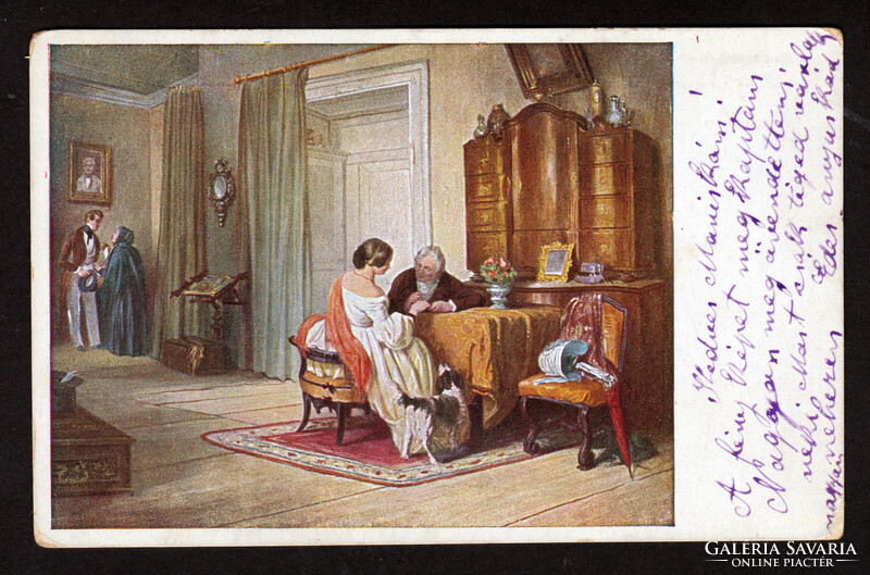 "Leánykérőben" képeslap