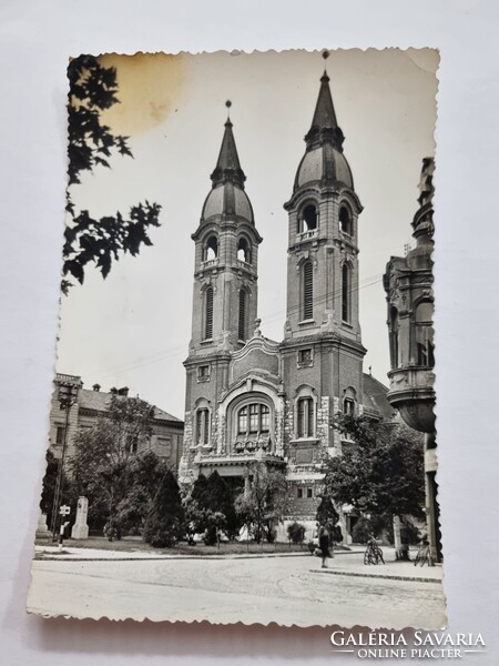 PÁPA Református templom fekete-fehér régi postatiszta képeslap