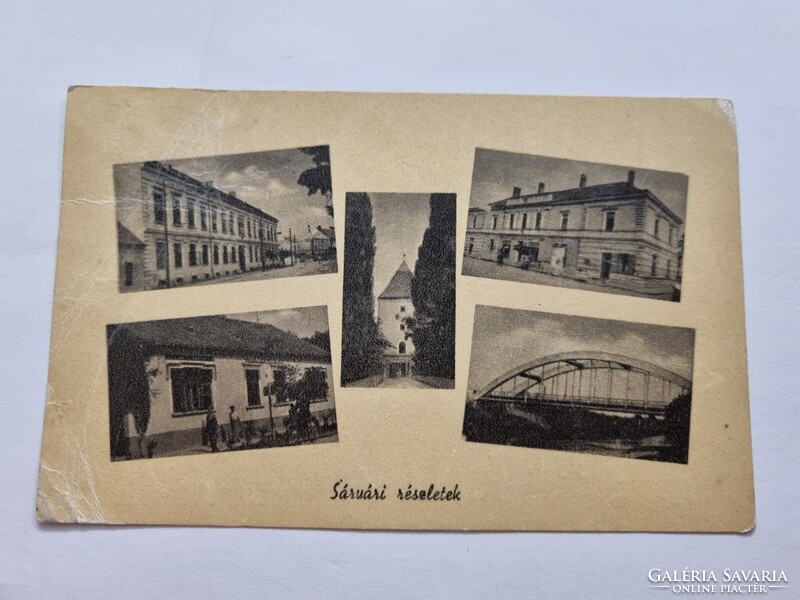 SÁRVÁRI részletek fekete-fehér régi képeslap