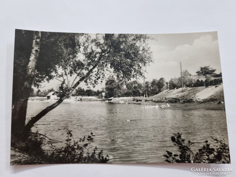 DÖMSÖD Duna-parti részlet  fekete-fehér régi postatiszta képeslap