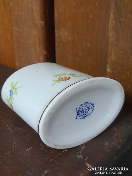 Herendi Pipacs Virágos Porcelán Cigaretta tartó.6 x 5.5 cm.