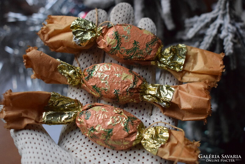 3 darab igazán Régi konzum szaloncukor  ,  karácsonyfadísz