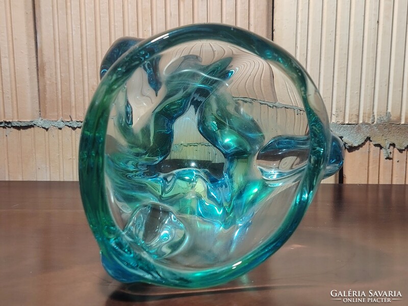 Sommerso stílusú Muranói üveg váza ALKUDHATÓ