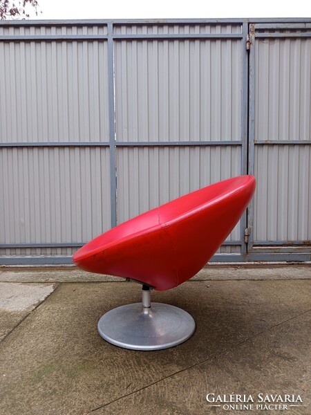 Eredeti, retro, modern (mid-century), piros RADAR forgó fotel eladó