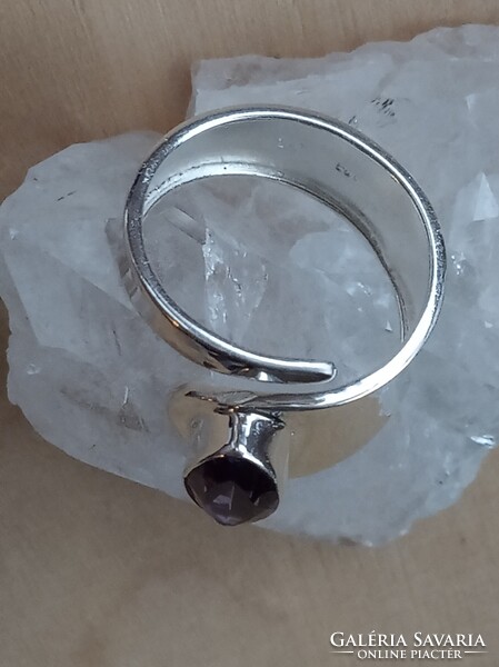 Ametiszt gyűrű 925 Sterling ezüst 57-es állítható