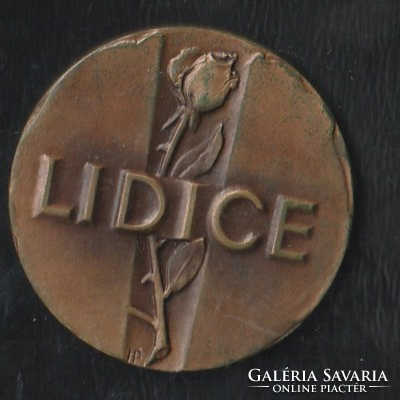 Lidice emlék plakett 1942 1967 felirattal.