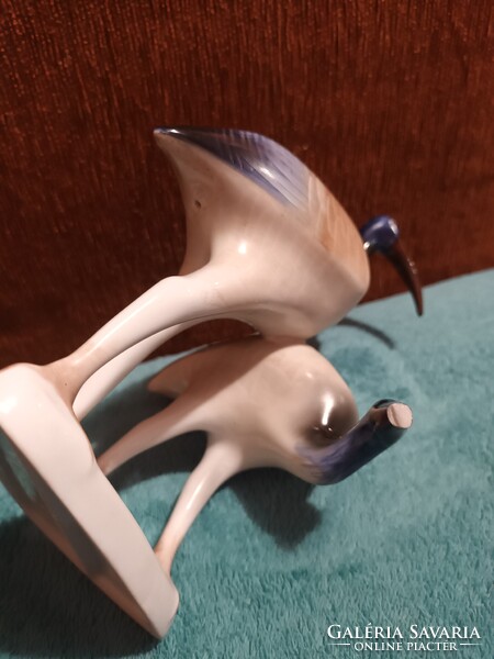 Hollóházi porcelán kézi festésű íbisz madár pár