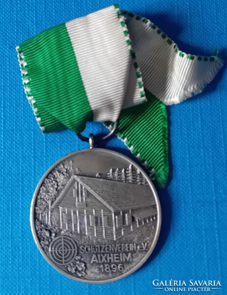 Német ( AIXHEIM ) Lövészegylet érem.  átm.: 3,9 cm.