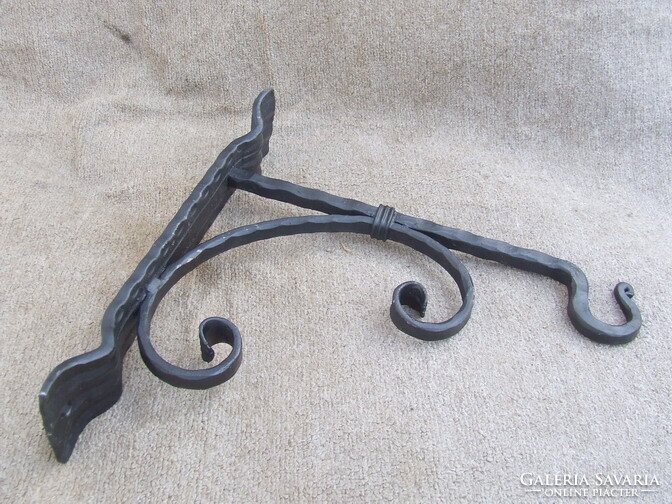 Old wrought iron wall sign holder pot holder sign
