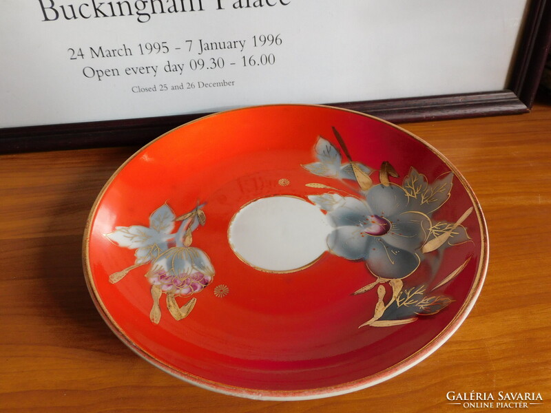 Vintage szovjet időkbeli Baranovka mályvavirágos teás szett 4 dl-es csészével