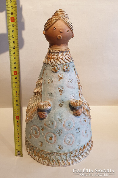 Kiss Roóz Ilona kerámia szobor, jelzett, hibátlan (31cm)