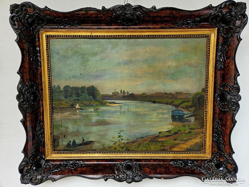 Id.Benedek Jenő Tisza part festmény korai korszakából