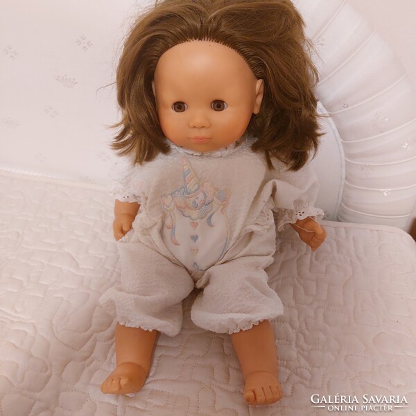 Götz baba eredeti, 43 cm, sorszámozott, hajas, alvós, barnaszemü