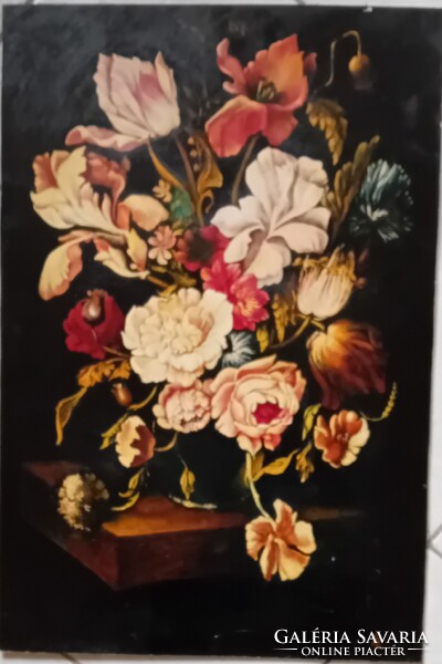 SP monogram : Régi virágcsendélet rózsákkal