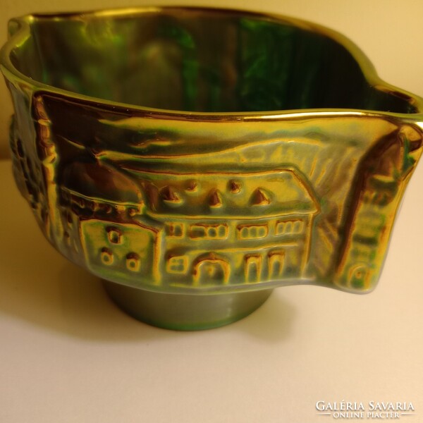 Zsolnay hibátlan, gyönyörű eozin tálka, kaspó