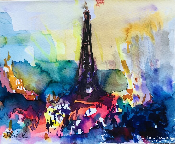 Párizs .Gyönyörű akvarell illusztráció!