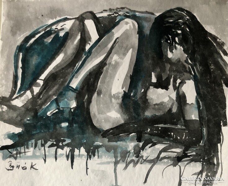 Kiemelkedően szép akvarell akt festmény! 10 % kedvezmény több festmény vásárlása esetén!