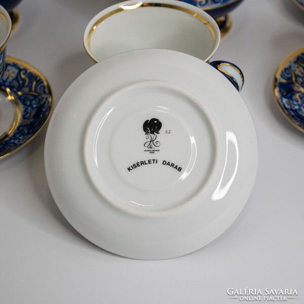 1FT-ról! Hollóházi Cobalt Mátrix mintás kísérleti kávés készlet