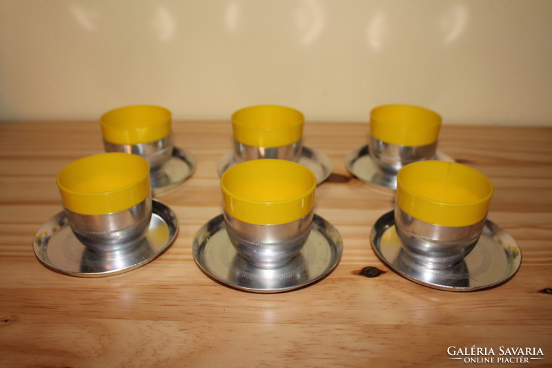 Brandy glass set (6 pcs), with placemat, retro