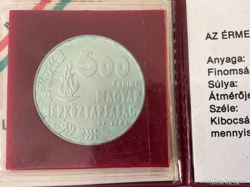 1984. évi Los Angeles Olimpia emlékérem MNB tokban 500 Ft forint 28 gr 640 ezüst