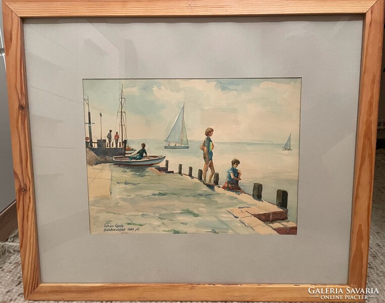 Akvarell életkép, Balatonalmádi (Takács Gyula, 1967.júl.)