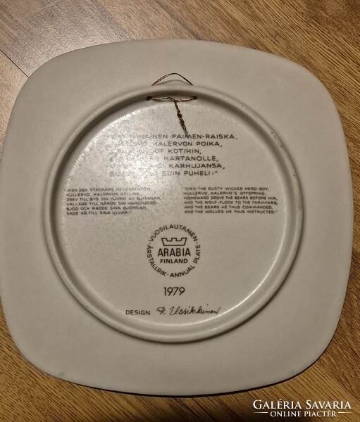 Gyűjtői dísztányér sorozat, különböző ábrákkal– Arabia Finland, Kalevala design