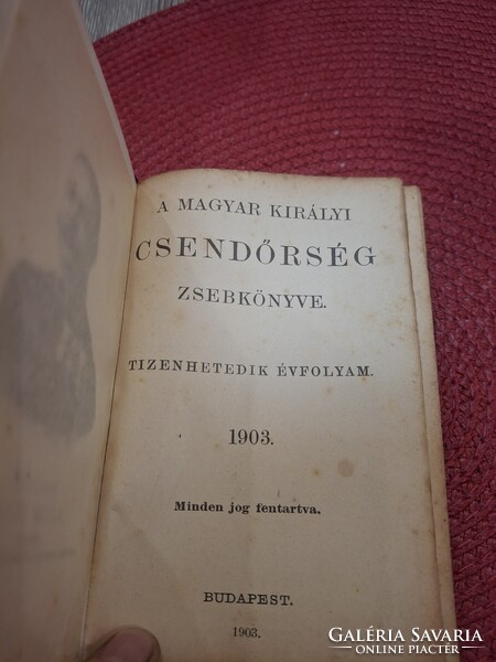 A Magyar Királyi Csendőrség Zsebkönyve 1903.