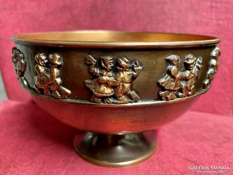 Réz kínáló/gyümölcsös tál