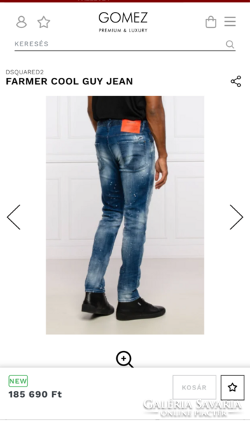DSQUARED2 sötétkék  koptatott férfi farmernadrág 52