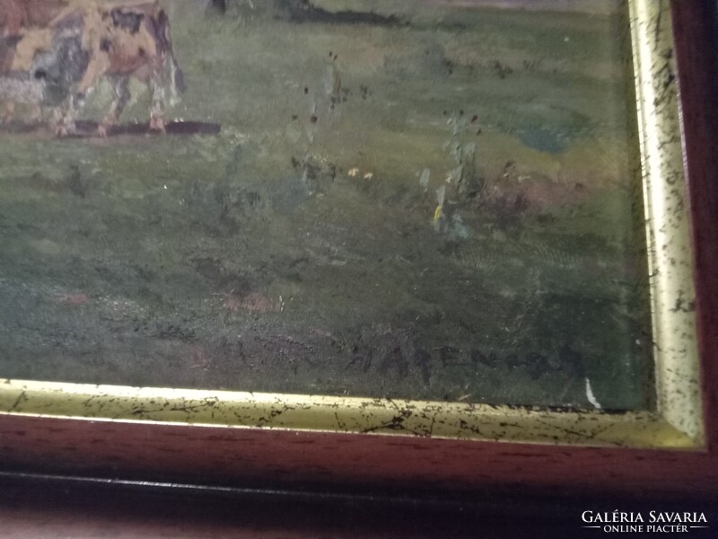 Hárencz János (1899-1969) - Itatás- tájkép - festmény