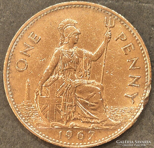 Egyesült Királyság, 1 penny, 1967.