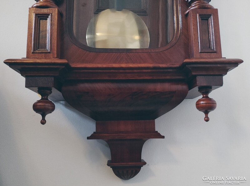 Antik bécsi ónémet súlyhuzamú manufakturális falióra restaurálva