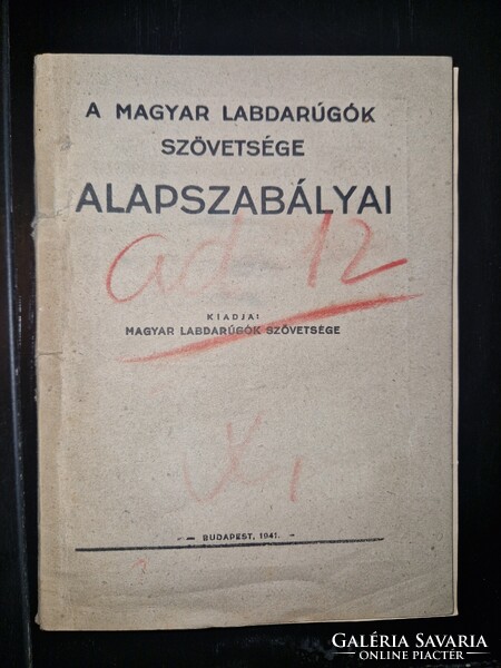 1941, a Magyar Labdarúgók Szövetsége alapszabályai