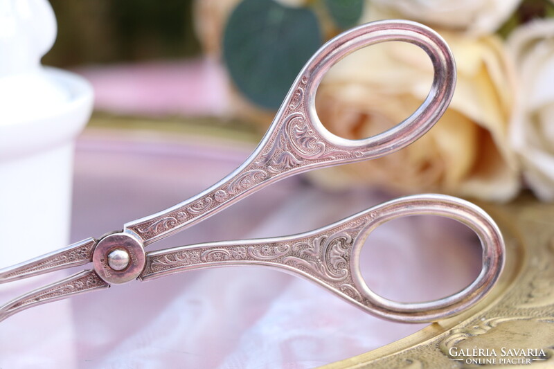 Vintage Grasoli ezüstözött süteményfogó / tortacsipesz