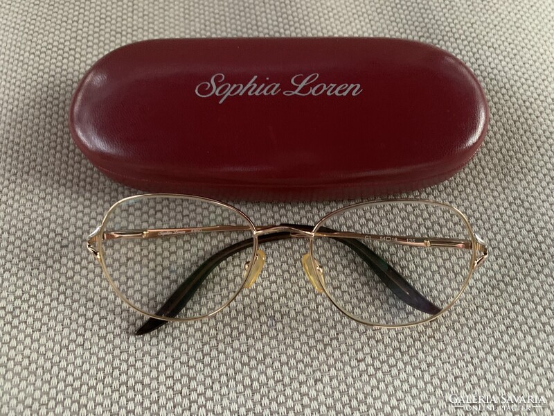 Vintage Sophia Loren szemüvegkeret, szemüveg saját tokjában