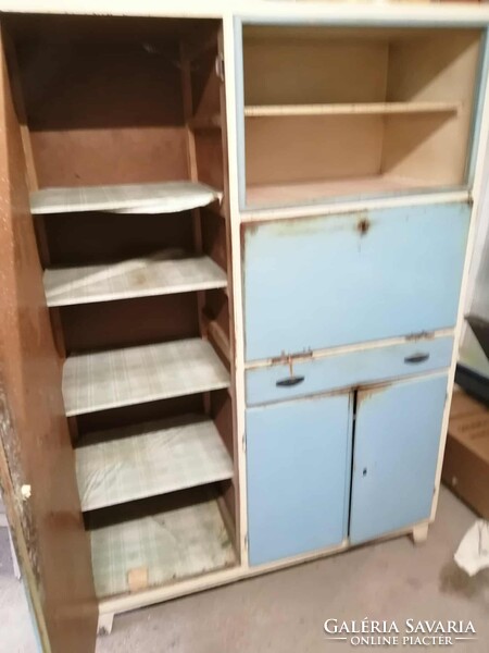RÉGI ANTIK RETRO KONYHASZEKRÉNY KREDENC NÉPI PARASZT TÁROLÓ SZEKRÉNY