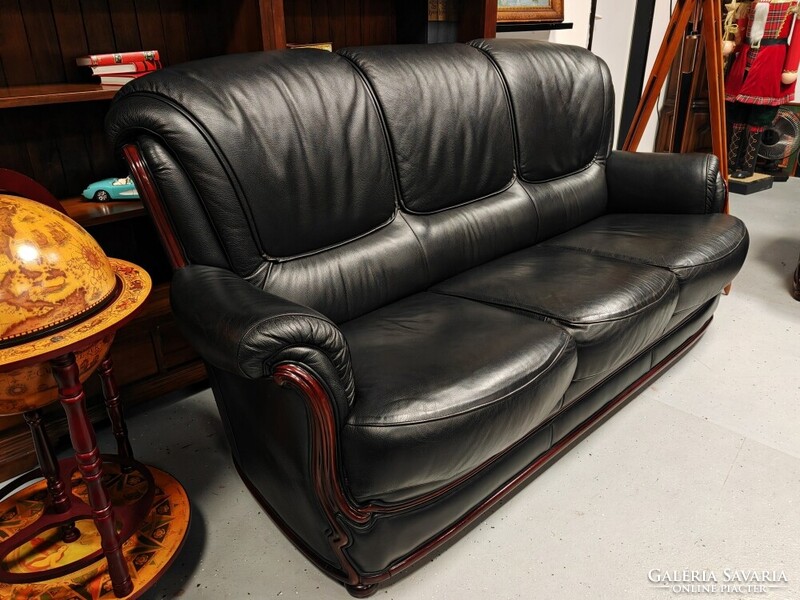 Klasszikus angol bőr ülőgarnitúra kanapé + 2 db. fotel gyönyörű , újszerű szép állapotban