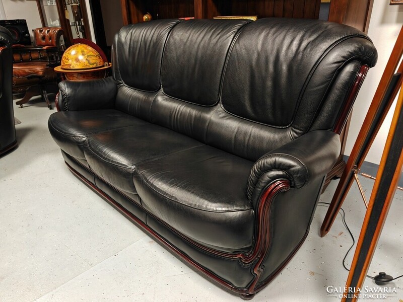 Klasszikus angol bőr ülőgarnitúra kanapé + 2 db. fotel gyönyörű , újszerű szép állapotban