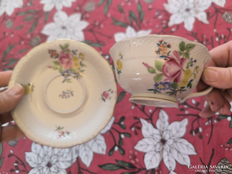 Herendi porcelán teàs készlet virág mintàs..HBC  Bouquet de Kornélia mintàs