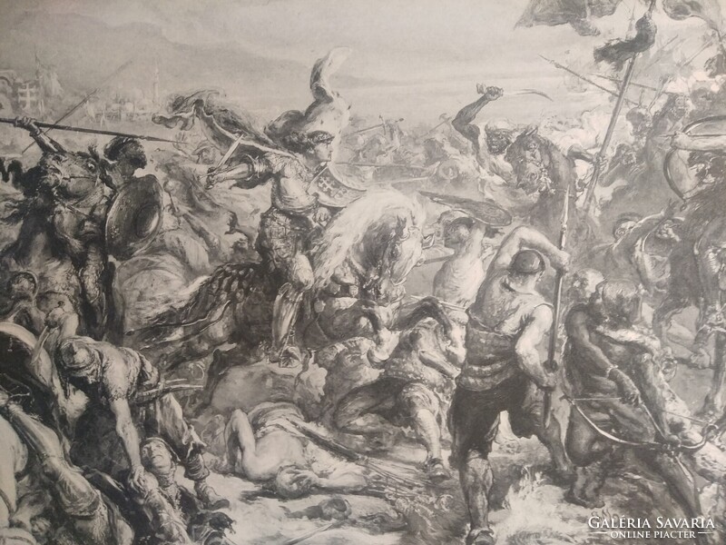 Matejkó János: A várnai csata - fénynyomat - 28,5 x 18 cm.