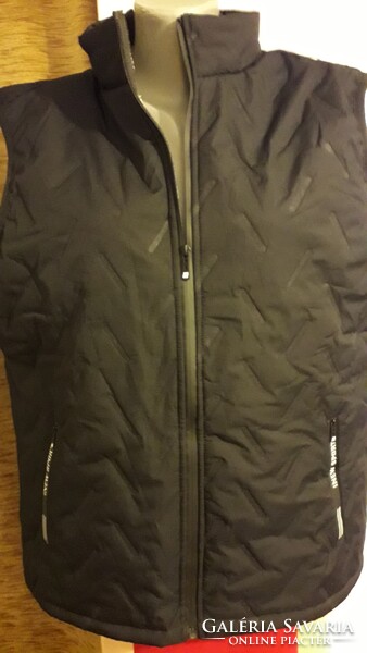 New Sport fekete budás műszörme béléses zsebes cipzáros mellény XL Új.