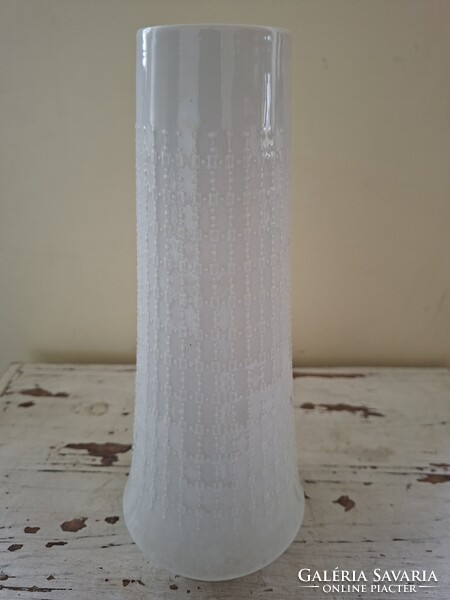 Vintage századközépi modern művészet fehér porcelán váza Wunsiedel